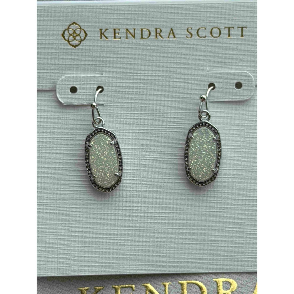 Kendra Scott White Crystal Cluster Teardrop Earrings
